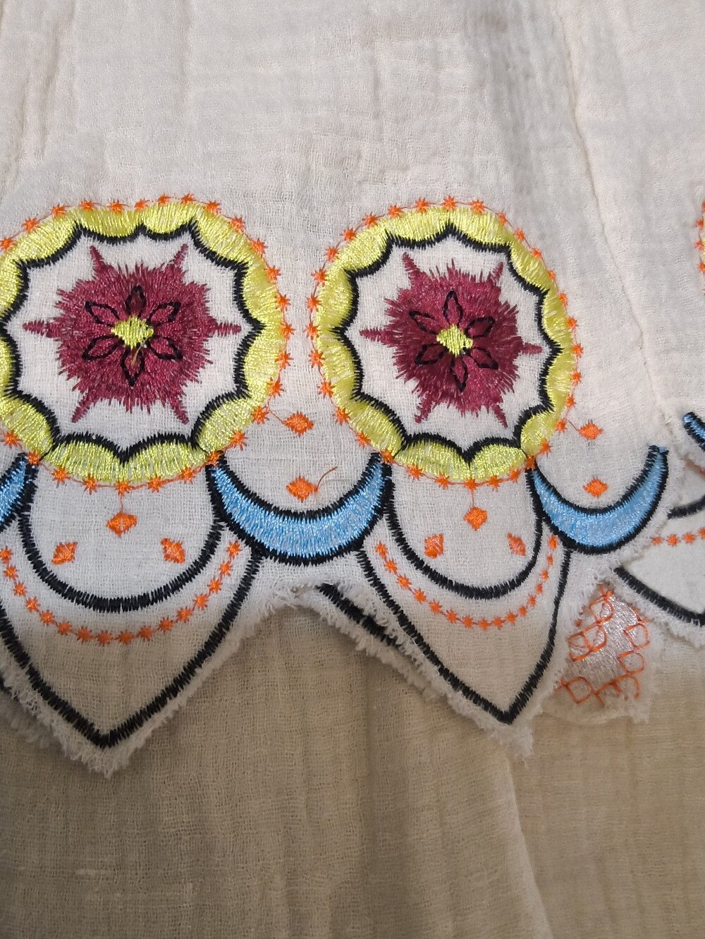 Embroidered Fringe Tunic Boho Festival Western L Cochella - Picture 7 of 12
